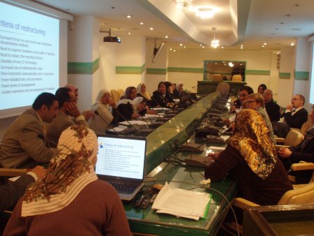 Picture of experts doing a presenation to Capmas