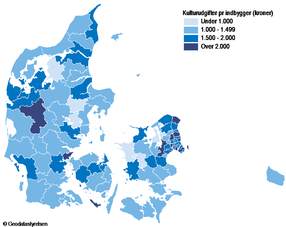 Kulturudgifter per indbygger 2016