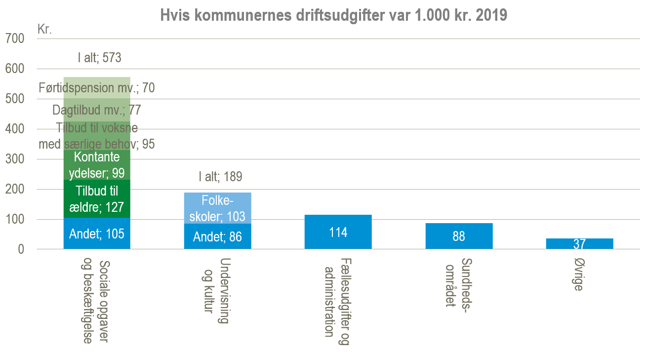 driftsudgifter 2019 fordelt på 1000 kr